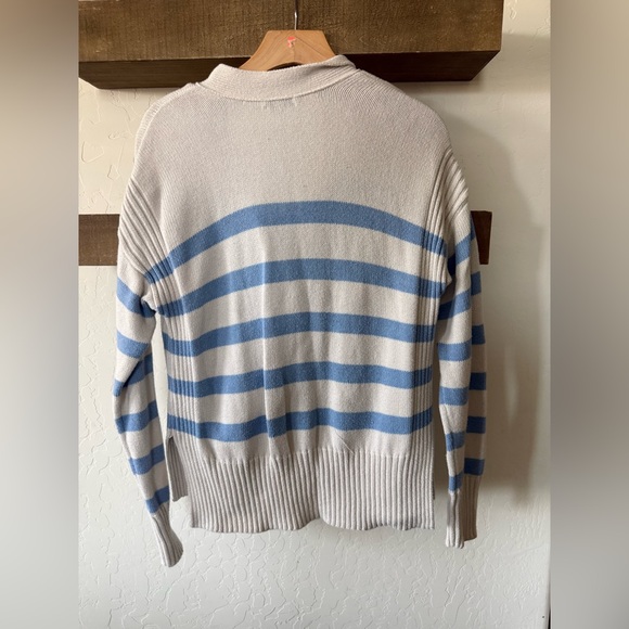 Madewell|Women’s Nautical Blue & White Striped knit Cardigan,size XXS,boho basic - Picture 4 of 11